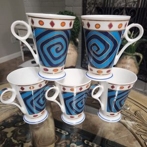 WREN GIFTWARE ABSTRACT DESIGN MUG CUP FINE BONE CHINA MADE IN ENGLAND.